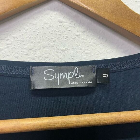 Sympli Women's Gray Colorblock 3/4 Sleeve Tunic Top Casual Scoop Neck Size 8 - Picture 5 of 12